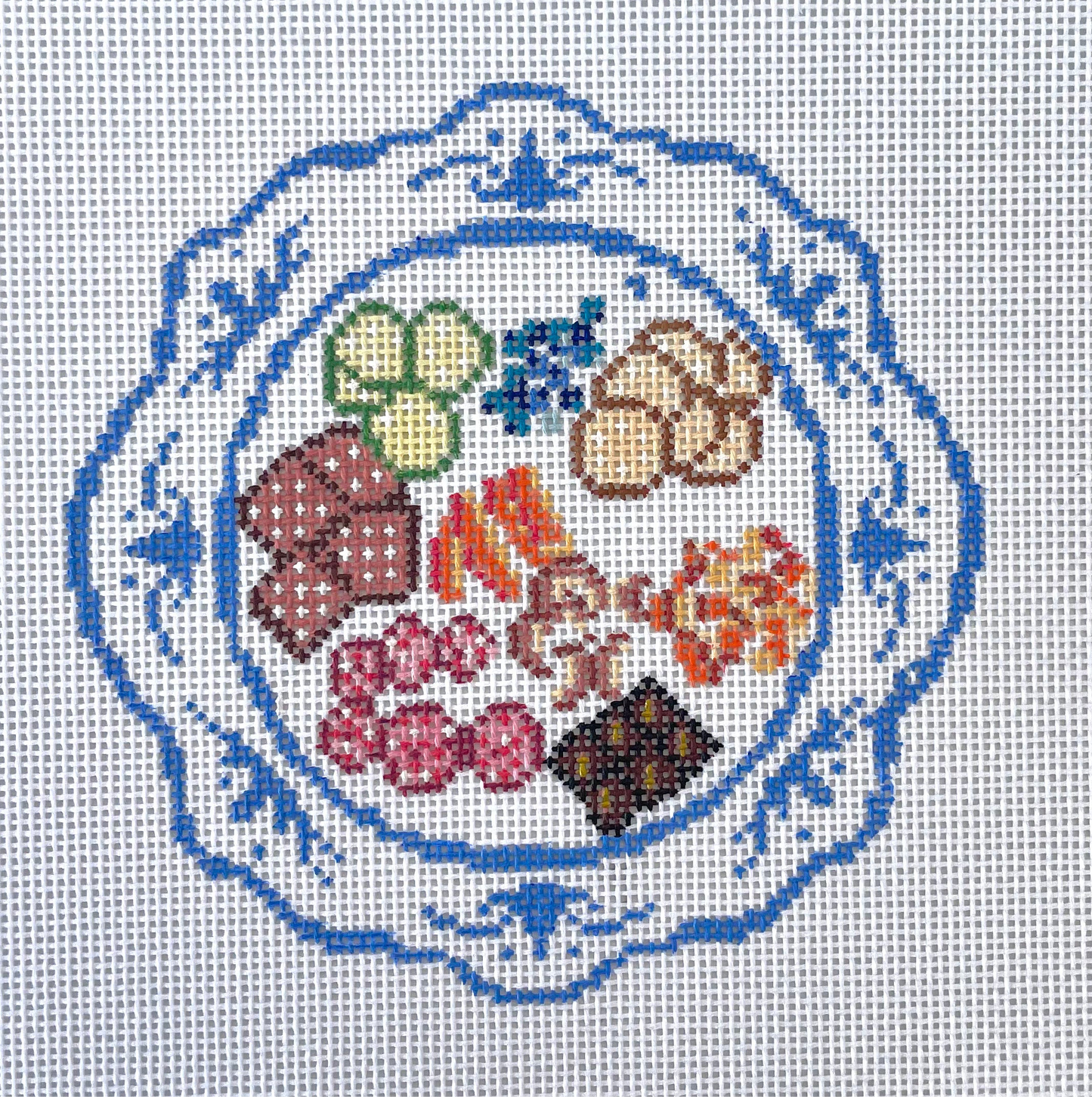 girl dinner Hand Painted Needlepoint Canvas