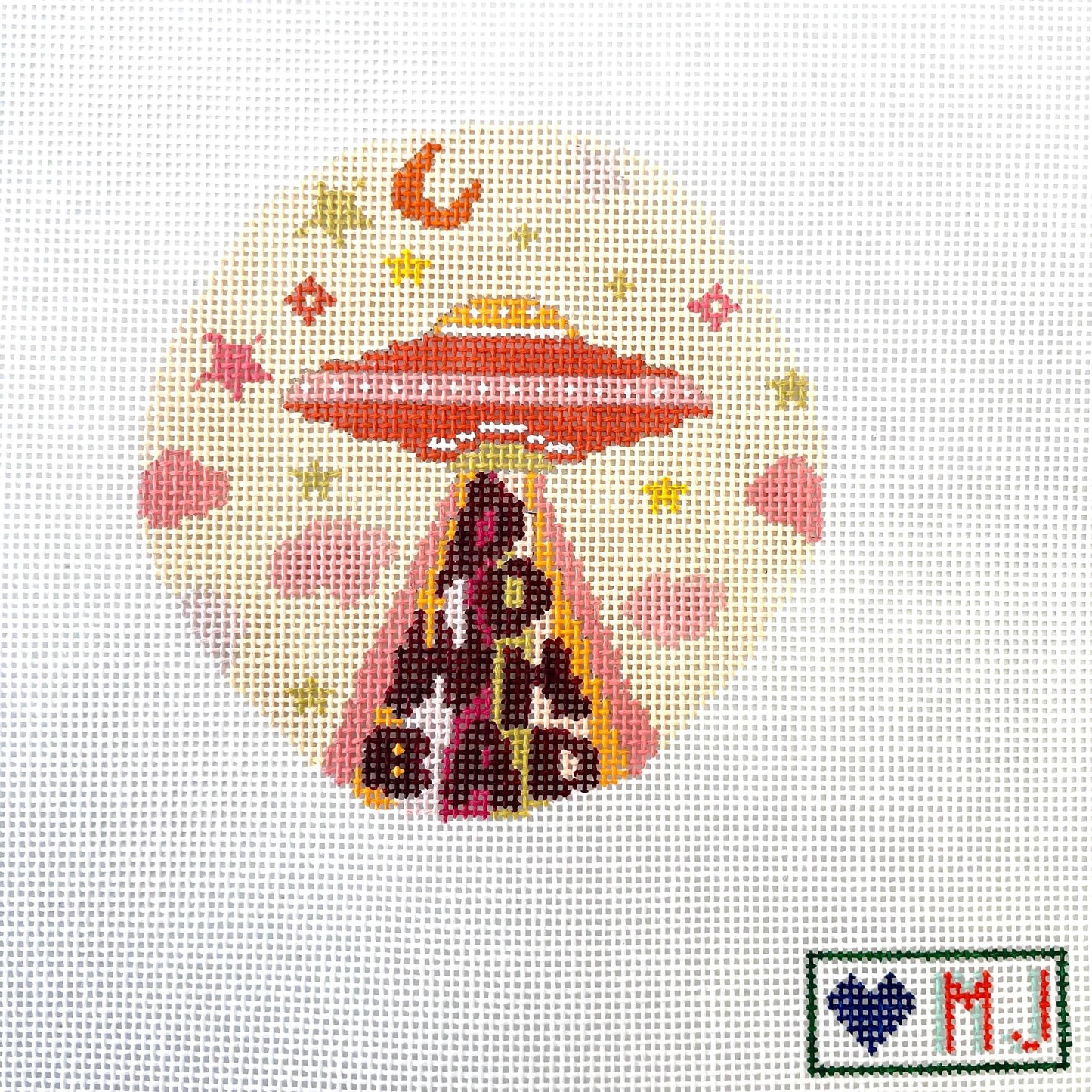 Down Bad hand painted needlepoint canvas