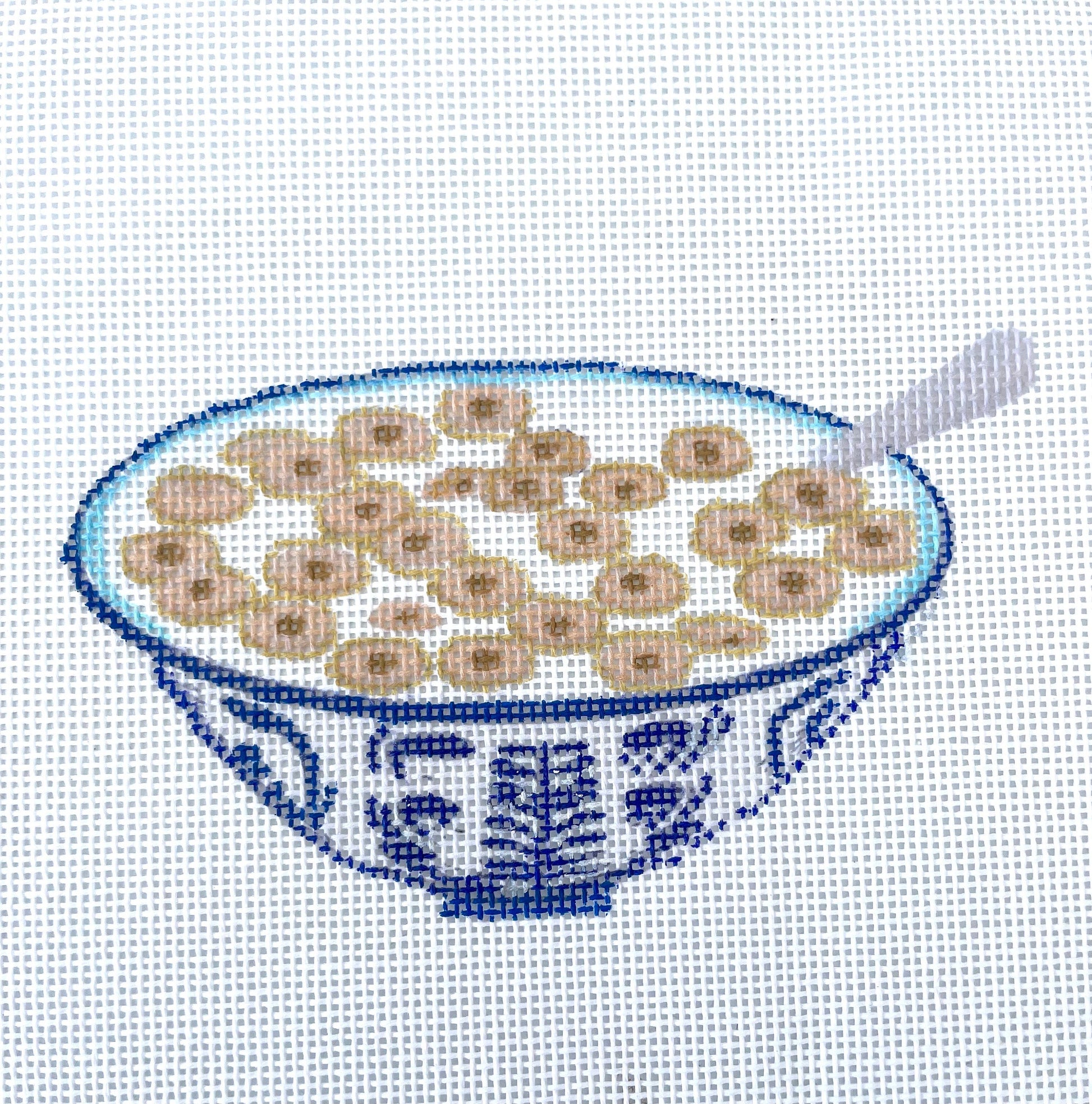 PRE ORDER- 3 weeks cereal bowl Hand Painted Needlepoint Canvas
