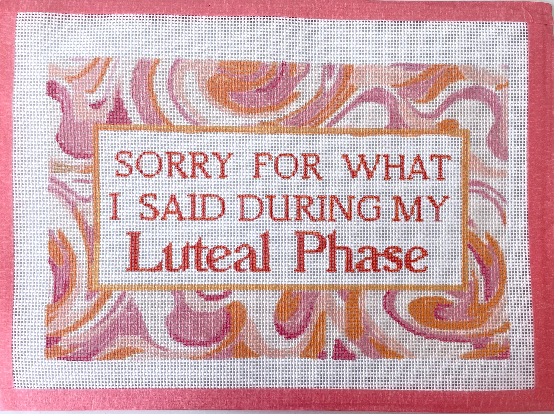 PRE ORDER- 4 weeks sorry for what I said feminist Hand Painted Needlepoint Canvas