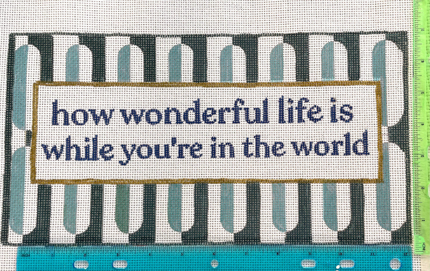 PRE ORDER- 4 weeks how wonderful life is Hand Painted Needlepoint Canvas