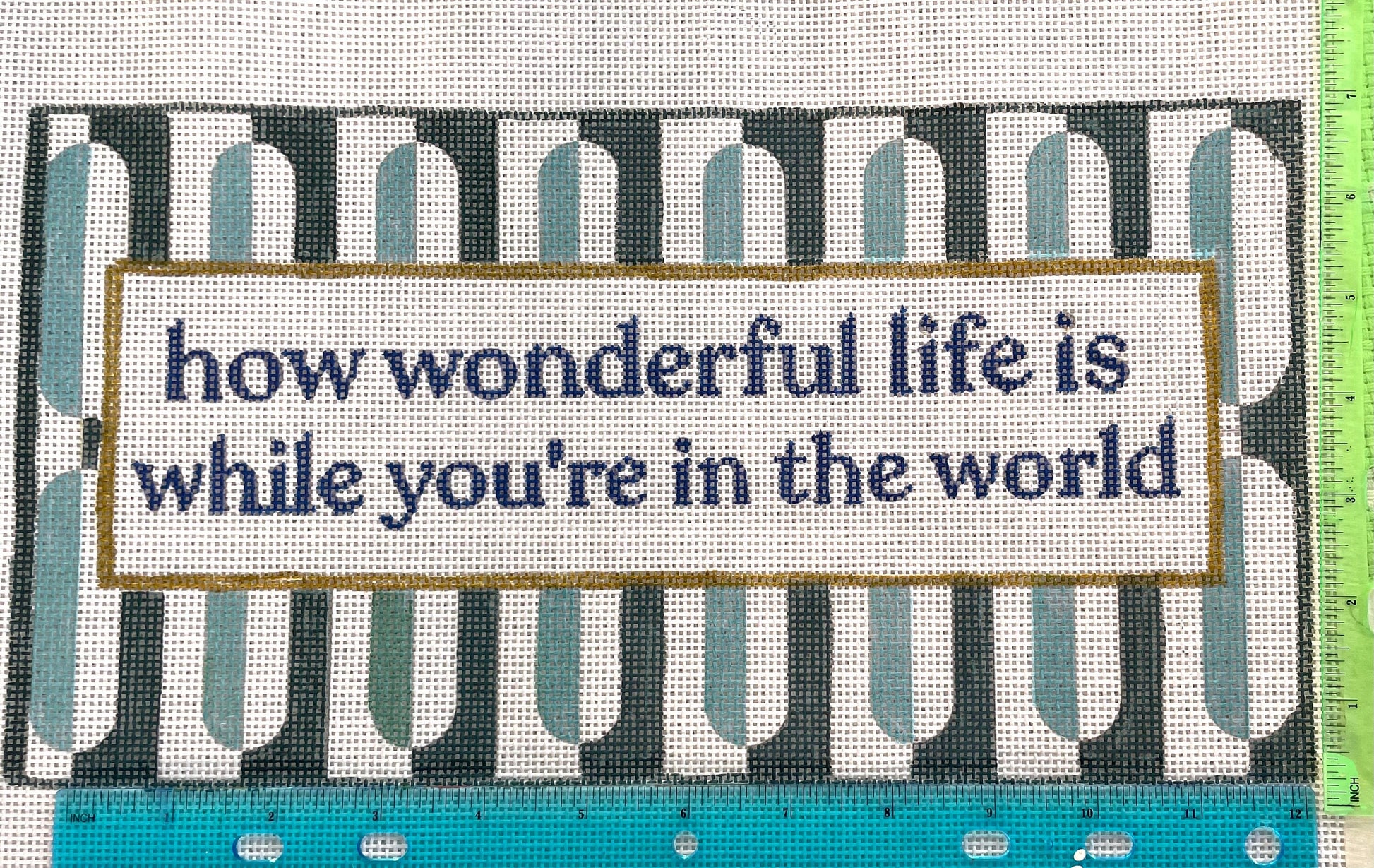 PRE ORDER- 4 weeks how wonderful life is Hand Painted Needlepoint Canvas