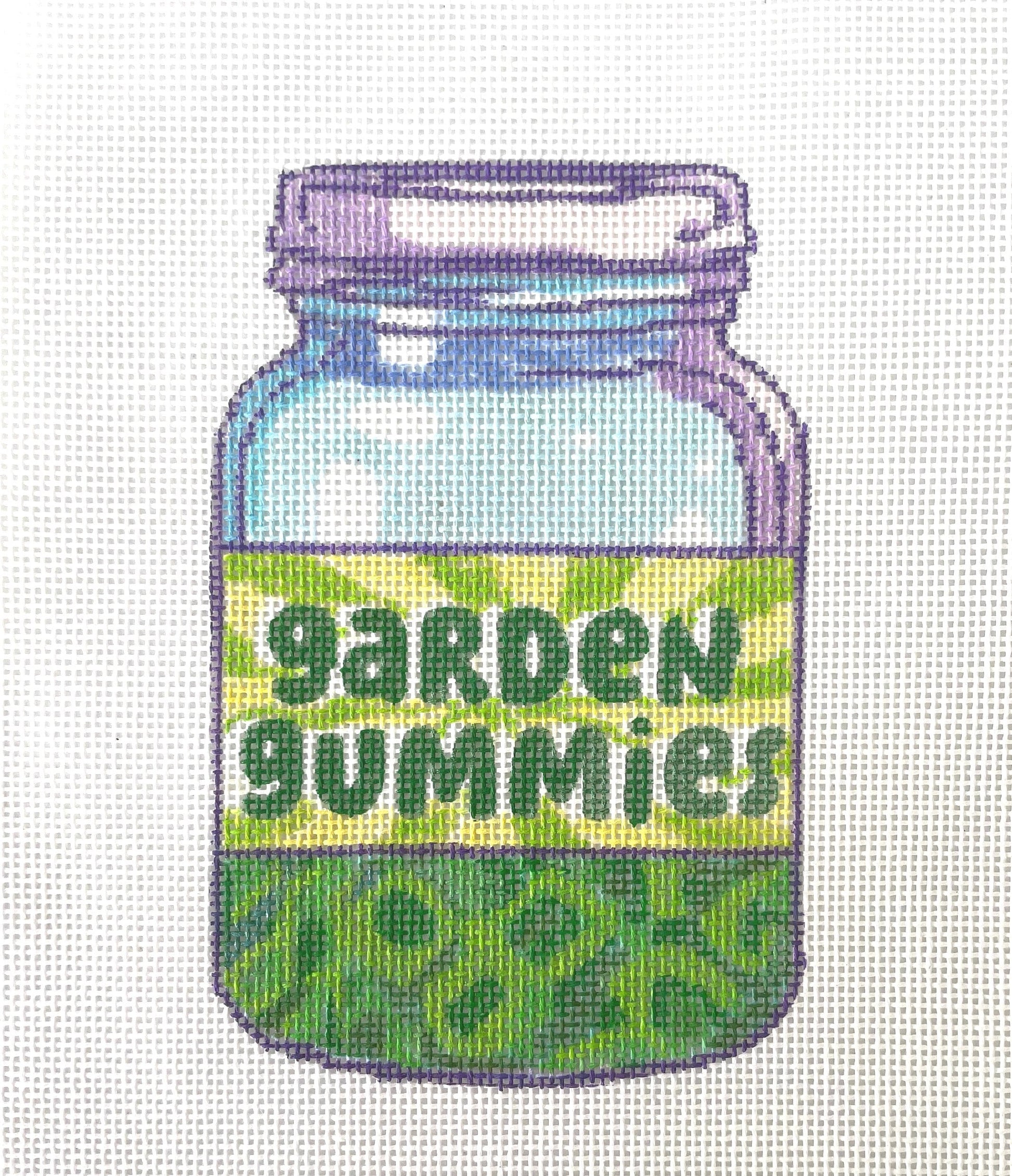 PRE ORDER- 4 weeks garden gummy Hand Painted Needlepoint canvas
