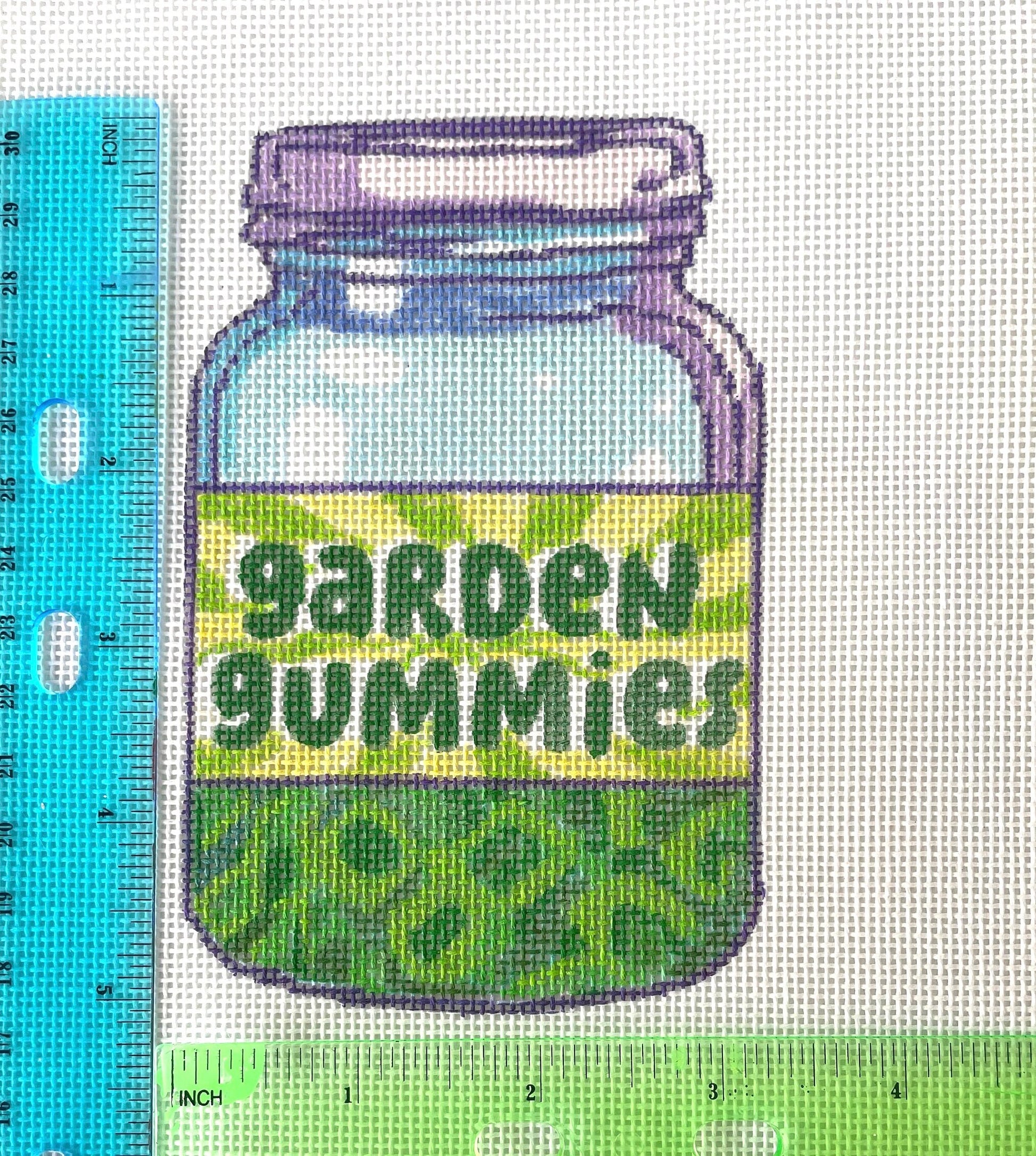 PRE ORDER- 4 weeks garden gummy Hand Painted Needlepoint canvas