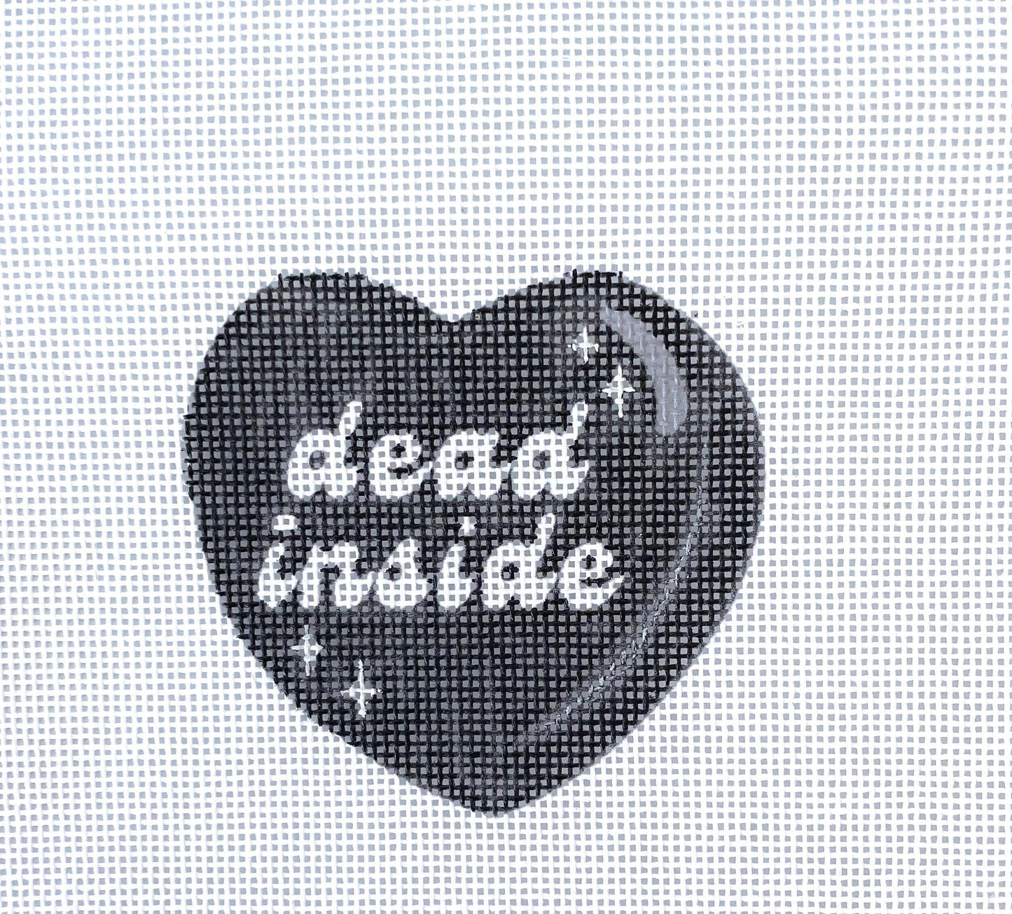 PRE ORDER- 4 weeks Halloween dead inside heart hand painted needlepoint canvas