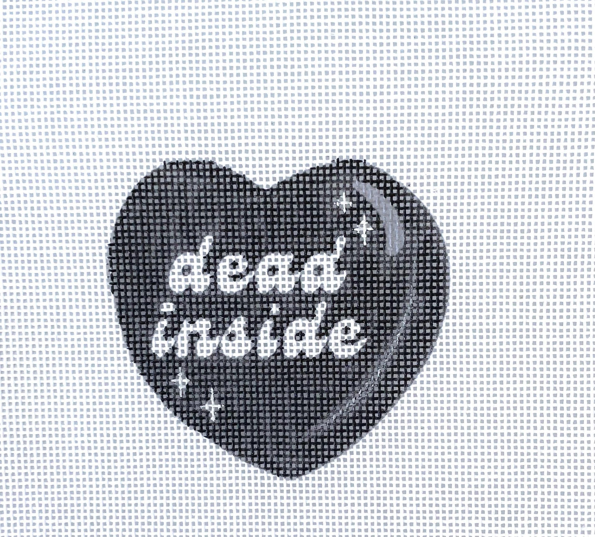 PRE ORDER- 4 weeks Halloween dead inside heart hand painted needlepoint canvas