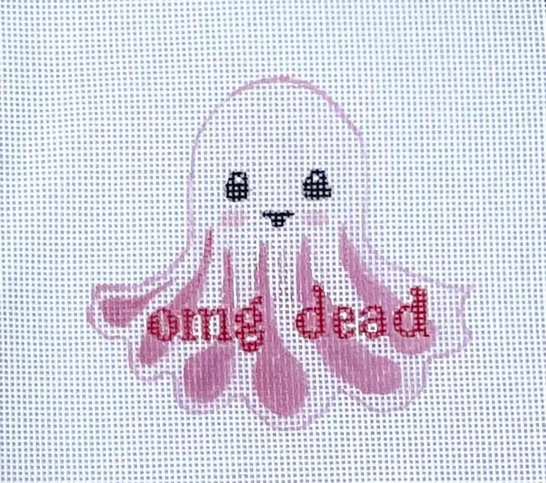 PRE ORDER- 4 weeks Halloween omg dead ghost hand painted needlepoint canvas