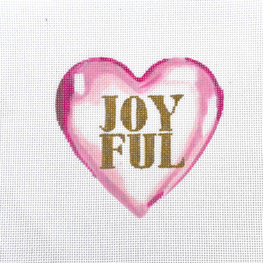 PRE ORDER- 4 weeks hand painted emotional support needlepoint canvas - joyful heart
