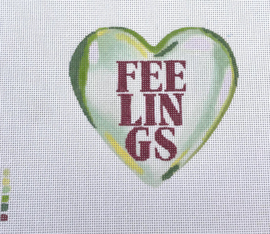PRE ORDER- 4 weeks hand painted emotional support needlepoint canvas - feelings heart