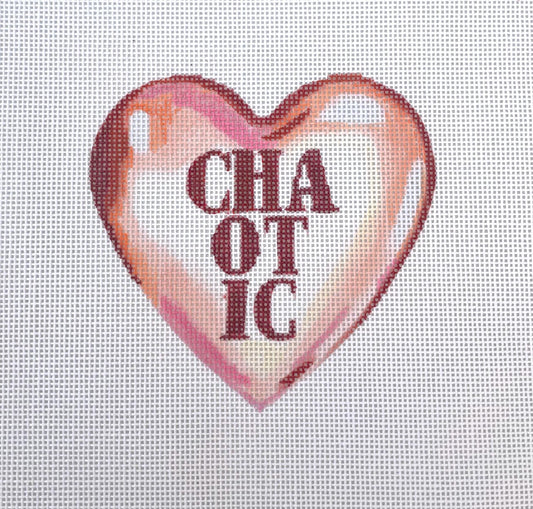 PRE ORDER- 4 weeks hand painted emotional support needlepoint canvas - chaotic heart