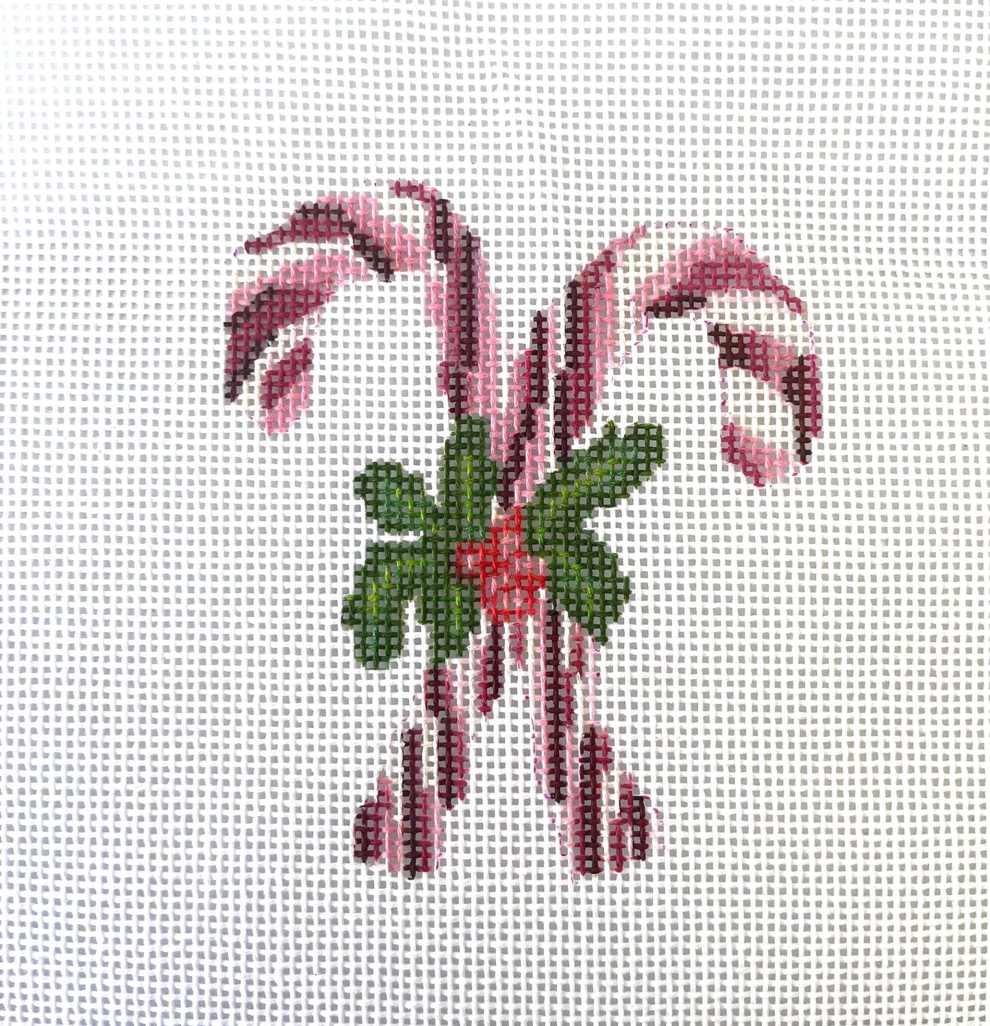 Candy cane - hand painted needlepoint canvas