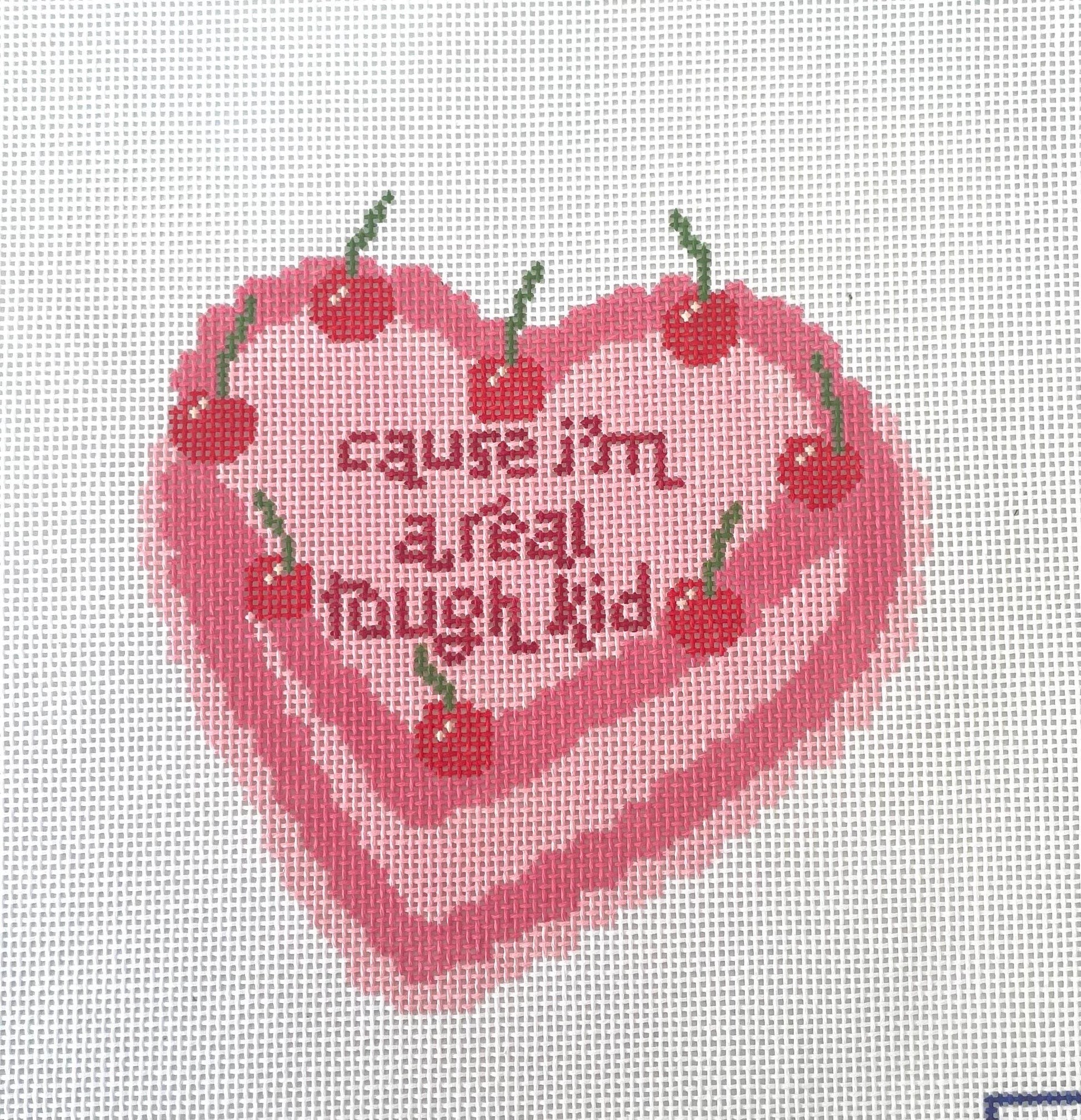 I can do it with a broken heart cake - Hand Painted Needlepoint Canvas