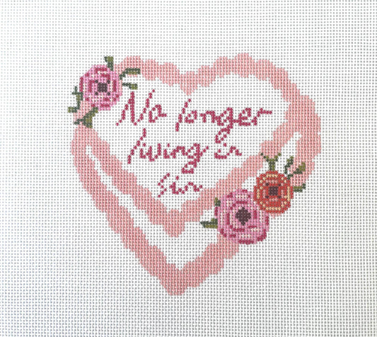 Wedding cake - no longer living in sin - stitch Painted Needlepoint Canvas