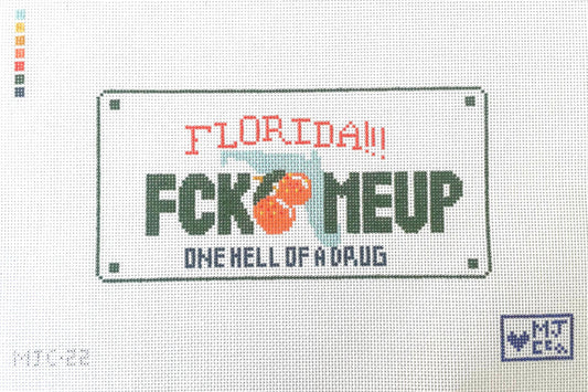 Florida!!! inspired Hand Painted Needlepoint Canvas - 18 mesh
