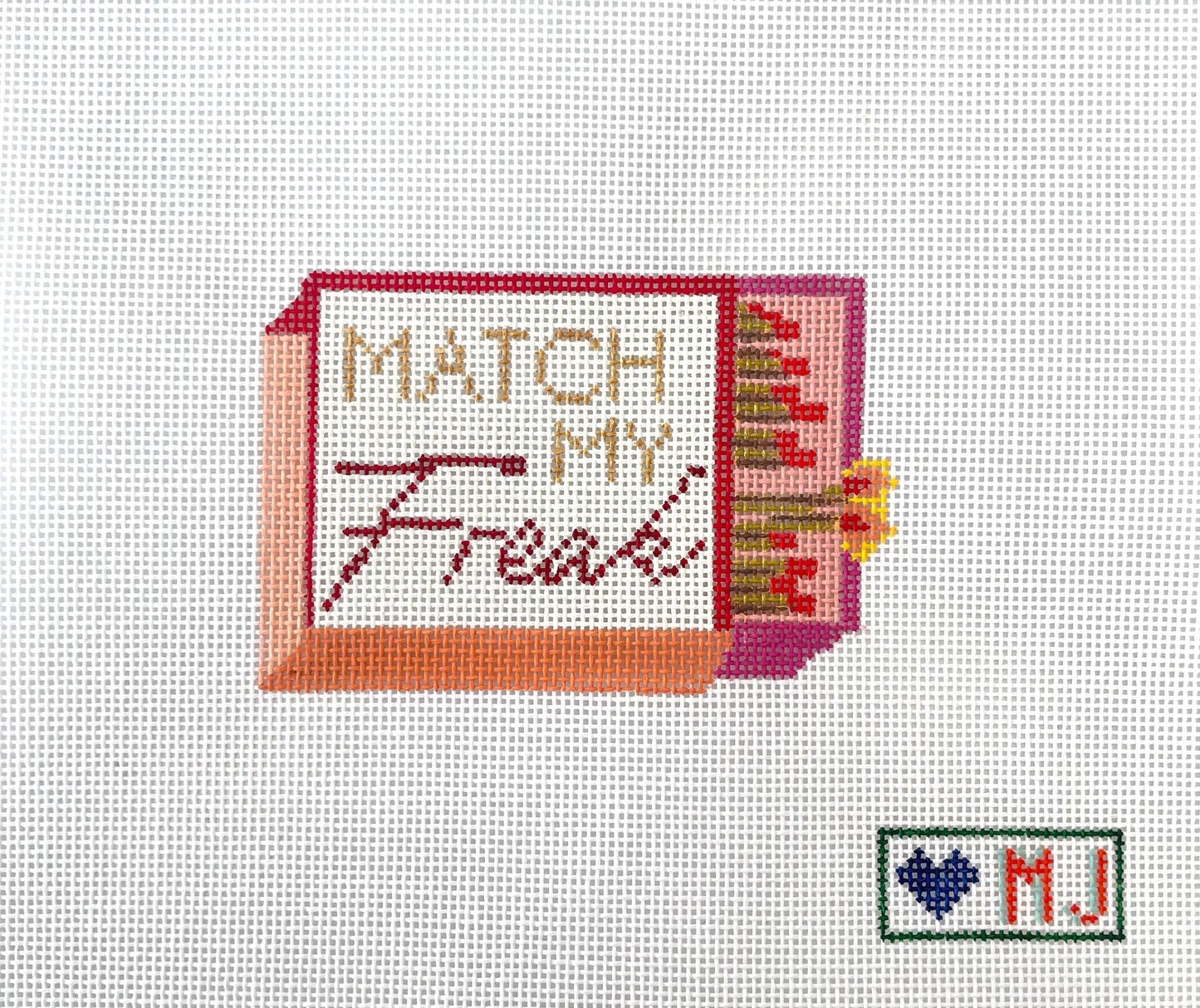 hand painted needlepoint canvas - match my freak