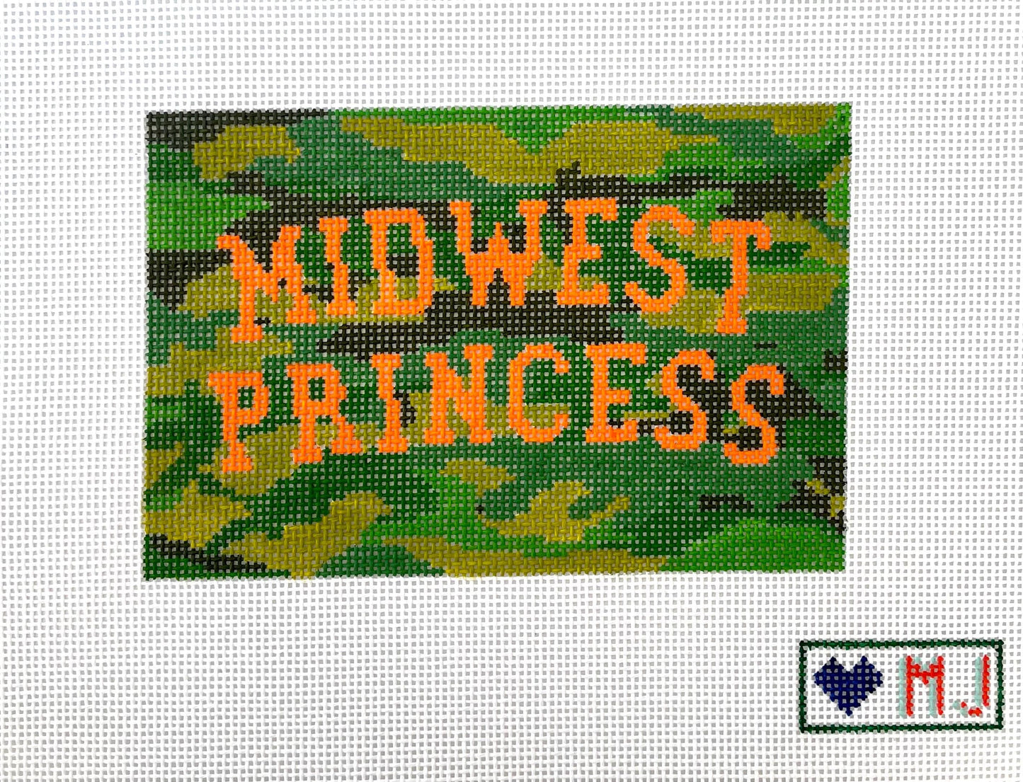 Midwest princess camo Hand Painted Needlepoint Canvas